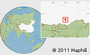 Savanna Style Location Map of Nedong, highlighted country