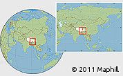 Savanna Style Location Map of Nedong, highlighted parent region, within the entire country
