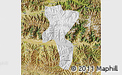 Physical Map of Nedong, satellite outside