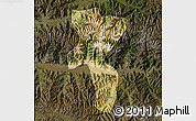 Satellite Map of Nedong, darken