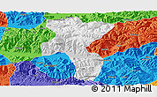 Physical Panoramic Map of Nedong, political outside