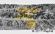 Satellite Panoramic Map of Nedong, desaturated