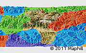 Satellite Panoramic Map of Nedong, political outside