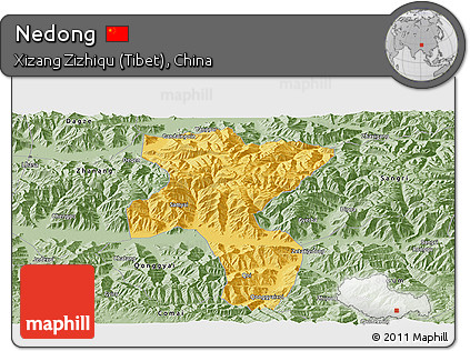 Savanna Style Panoramic Map of Nedong