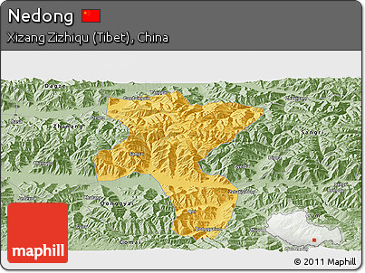 Savanna Style Panoramic Map of Nedong
