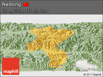 Savanna Style Panoramic Map of Nedong