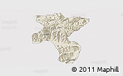 Shaded Relief Panoramic Map of Nedong, cropped outside