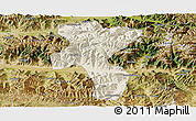 Shaded Relief Panoramic Map of Nedong, satellite outside