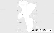 Silver Style Simple Map of Nedong