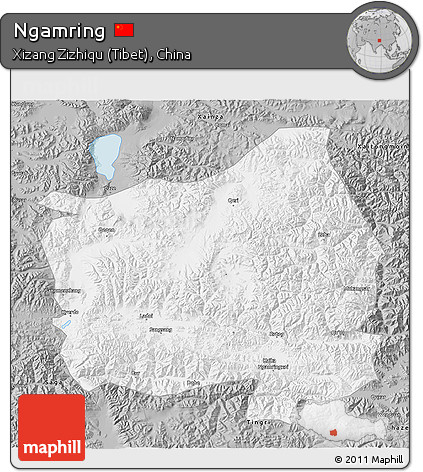 Gray 3D Map of Ngamring