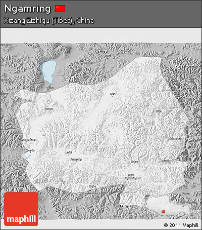 Gray 3D Map of Ngamring