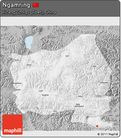 Gray 3D Map of Ngamring