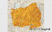 Political 3D Map of Ngamring, shaded relief outside