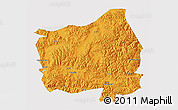 Political 3D Map of Ngamring, single color outside