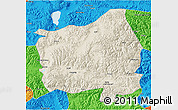 Shaded Relief 3D Map of Ngamring, political outside