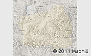 Shaded Relief 3D Map of Ngamring, semi-desaturated