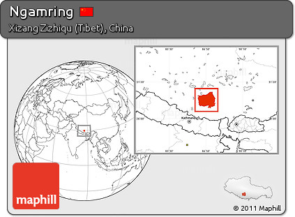 Blank Location Map of Ngamring