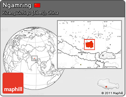 Blank Location Map of Ngamring