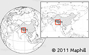 Blank Location Map of Ngamring, highlighted country, highlighted parent region, within the entire country