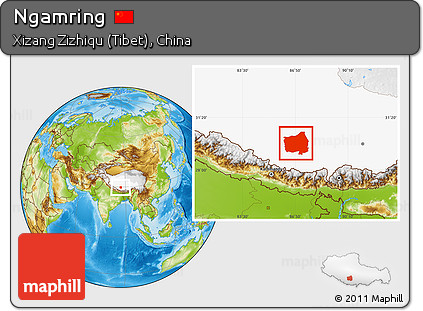Physical Location Map of Ngamring, highlighted parent region