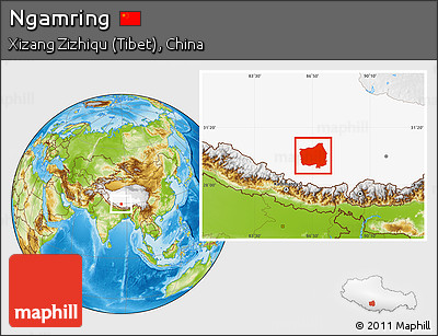 Physical Location Map of Ngamring, highlighted parent region