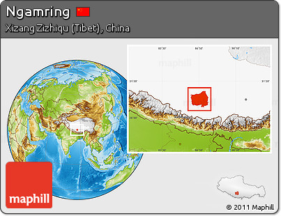 Physical Location Map of Ngamring, highlighted parent region
