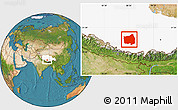 Satellite Location Map of Ngamring, highlighted parent region
