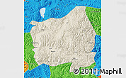 Shaded Relief Map of Ngamring, political outside