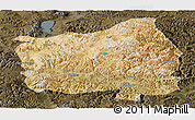 Satellite Panoramic Map of Ngamring, darken