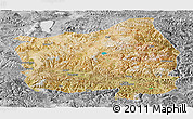 Satellite Panoramic Map of Ngamring, desaturated