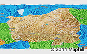 Satellite Panoramic Map of Ngamring, political outside