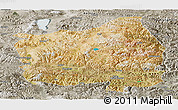 Satellite Panoramic Map of Ngamring, semi-desaturated