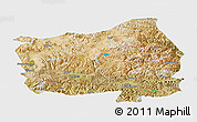 Satellite Panoramic Map of Ngamring, single color outside