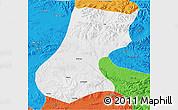 Physical 3D Map of Nyainrong, political outside