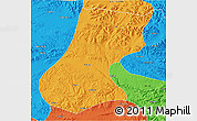 Political 3D Map of Nyainrong