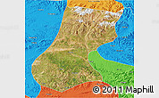 Satellite 3D Map of Nyainrong, political outside
