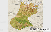 Satellite 3D Map of Nyainrong, shaded relief outside