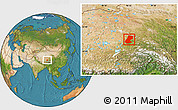 Satellite Location Map of Nyainrong