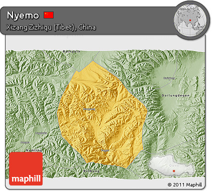 Savanna Style 3D Map of Nyemo