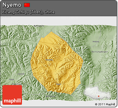 Savanna Style 3D Map of Nyemo
