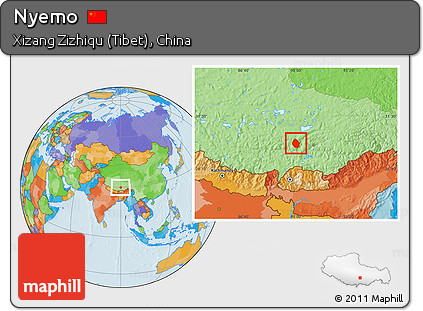Political Location Map of Nyemo