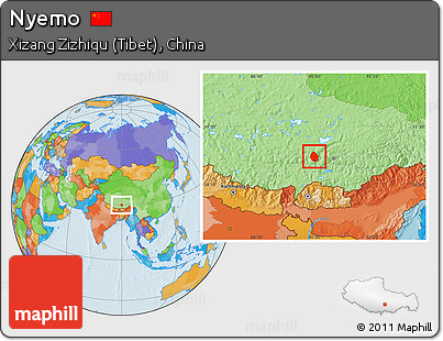 Political Location Map of Nyemo