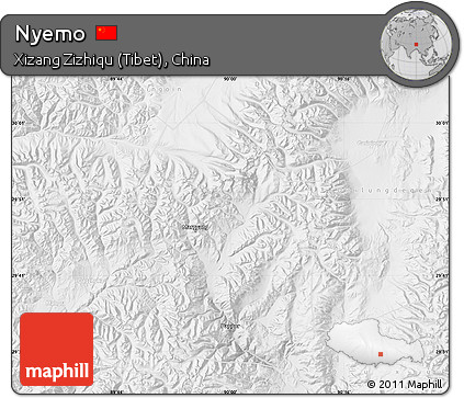 Physical Map of Nyemo, lighten