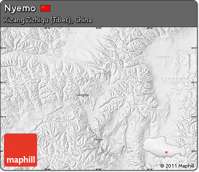 Physical Map of Nyemo, lighten