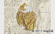 Satellite Map of Nyemo, shaded relief outside