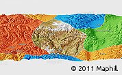 Satellite Panoramic Map of Nyemo, political outside