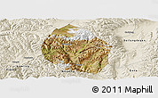 Satellite Panoramic Map of Nyemo, shaded relief outside