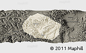 Shaded Relief Panoramic Map of Nyemo, darken