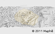 Shaded Relief Panoramic Map of Nyemo, desaturated