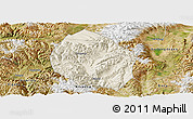Shaded Relief Panoramic Map of Nyemo, satellite outside